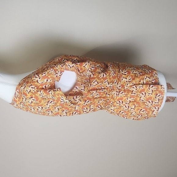 Max studio floral multicolor white and orange women top size Small - Picture 4 of 6